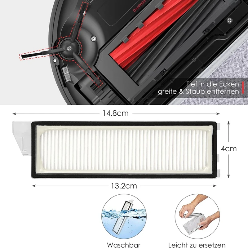 Accesorios reemplazables SV para Roborock S8 Maxv Ultra G20s Robot aspirador fregona Choth bolsas de vacío filtro de Cepillo Lateral