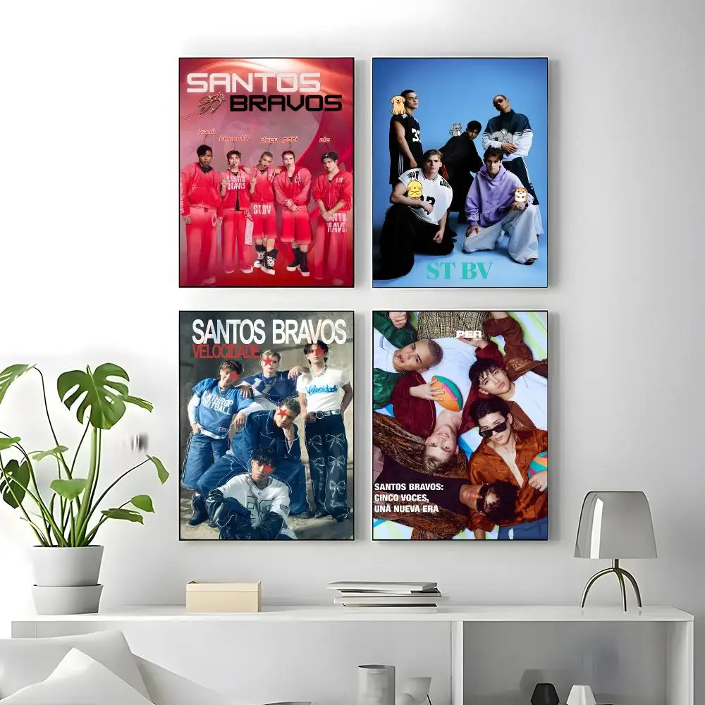 Band Santos Bravos Poster Self-adhesive Art Waterproof Paper Sticker Coffee House Bar Room Wall Decor