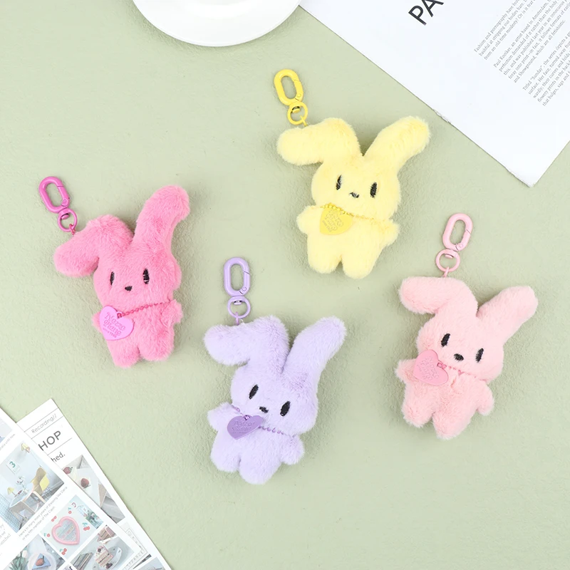 Porte-clés pendentif lapin en peluche de dessin animé, breloques de sac à dos, décoration de voiture, accessoires de sac, mignon, beurre