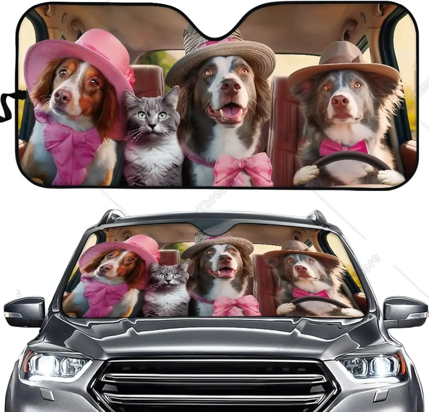 

Прекрасный принт водителя собаки, солнцезащитный козырек от солнца, автомобильное лобовое стекло, солнцезащитный козырек с цветочным принтом на переднее окно, солнцезащитный козырек, лобовое стекло от солнца