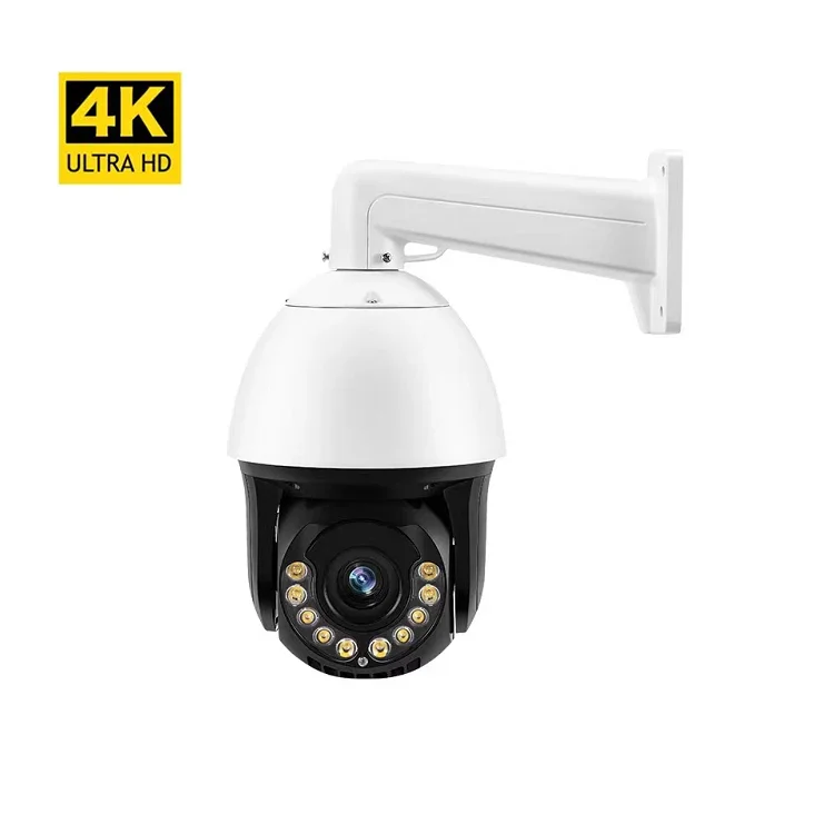 36X Optical Zoom HD 8MP 6 Inch High Speed Dome Wired IP POE Security Outdoor Auto Tracking PTZ 4K Full Color Surveillance Camera