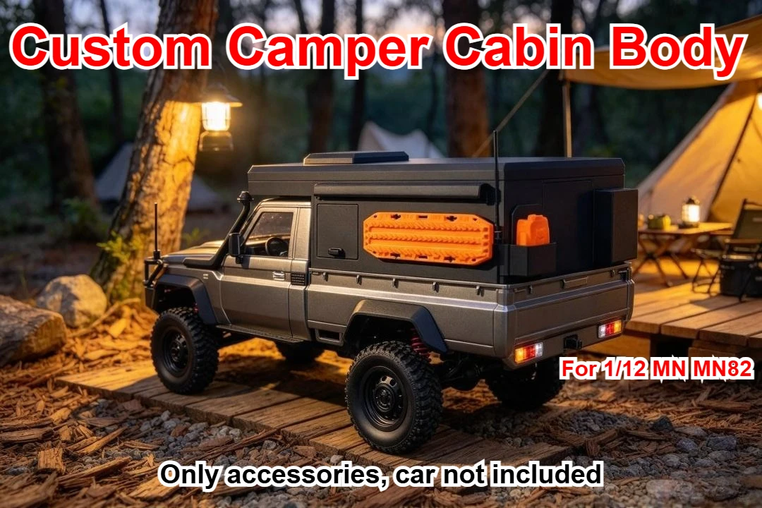 For 1/12 MN MN82 RC Pickup Crawler Camper Cabin Body Custom Model Number Decorative Styling Upgrade Replacement Accessories
