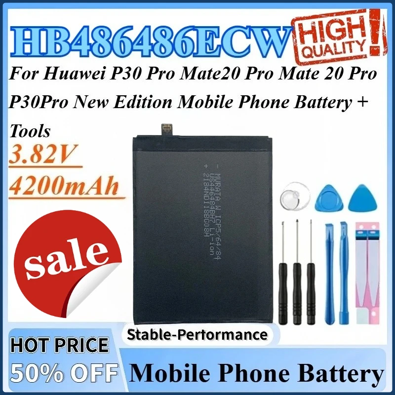 

3,82 В 4200 мАч HB486486ECW Аккумулятор для мобильного телефона для Huawei P30 Pro Mate20 Pro P30Pro Mate 20 Pro New Edition Аккумулятор + инструменты