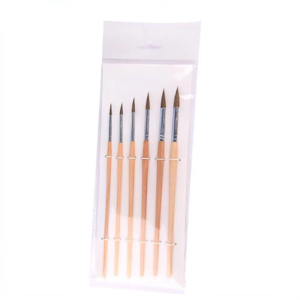 Premium Wolf Hair Paintbrushes Set Natural Wood Handle Detailed Drawing Tools For Watercolor Acrylic Gouache Art Work