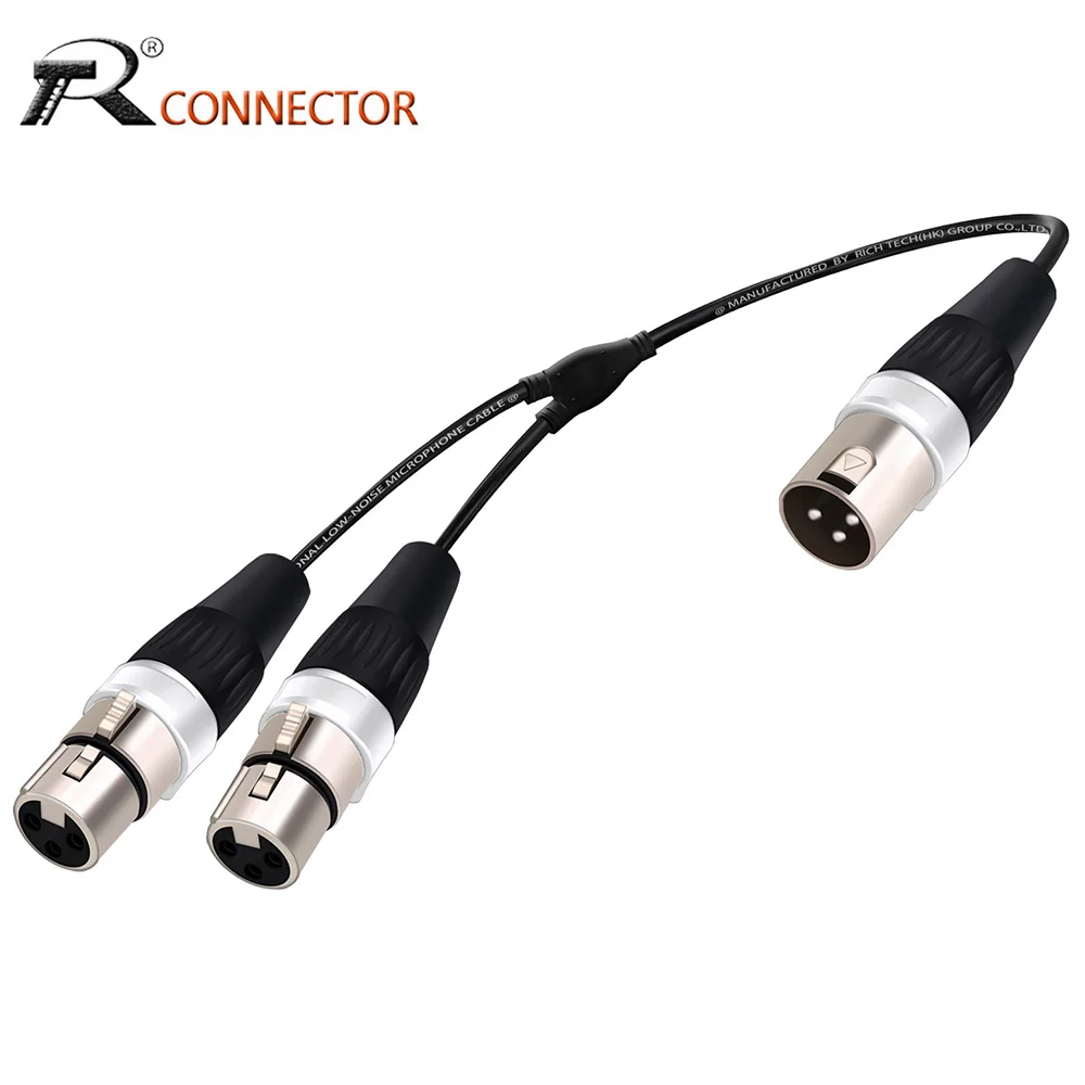 

3Pin XLR Splitter Cable,XLR Male Plug to Dual Female Jack,Balanced Audio Extension Cable Adapter for MIC Mixer Amplifier Speaker