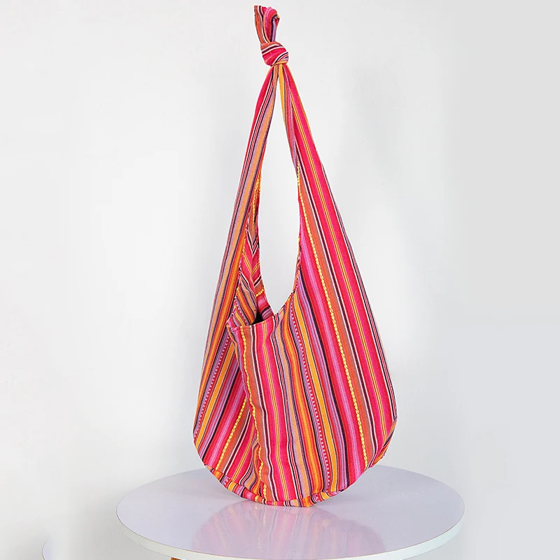 Damen Boho Chic Aztec Tote Bag Ethnic Sling Umhängetasche Schultertasche für Arbeit Reisen Lady Stricken Canvas Gypsy Hippie Bag – Detail 25