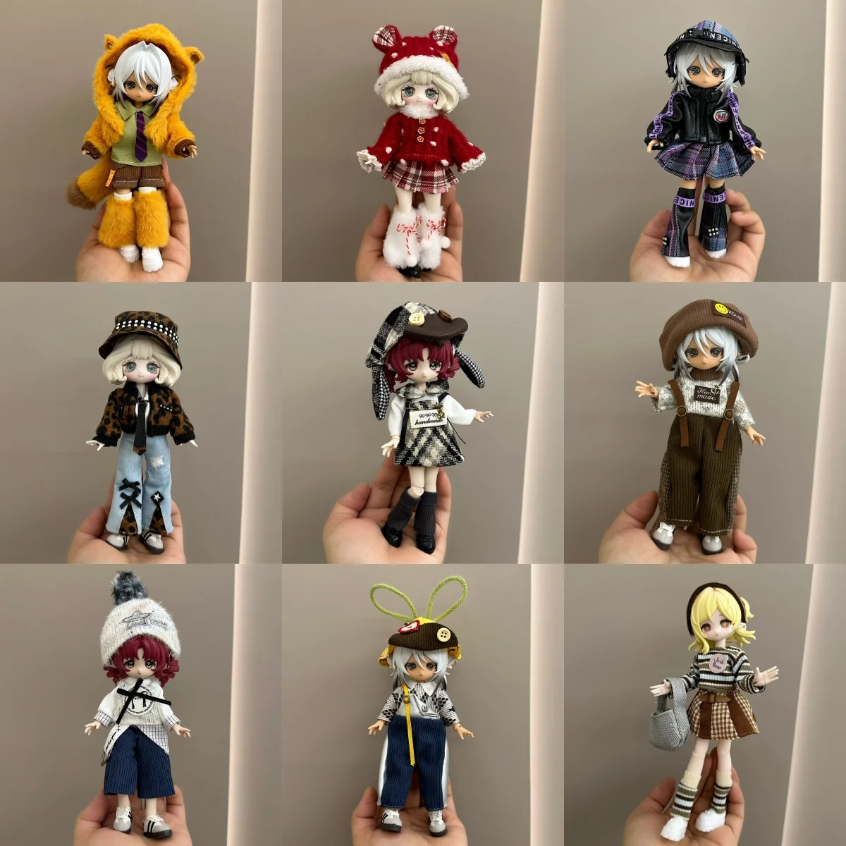 1/8 1/12 BJD Doll Clothes Accessories Cartoon Bear-themed/Y2K Spice Girls Sweet Clothing Set For 16-17cm OB11 BJD Doll Dress Up