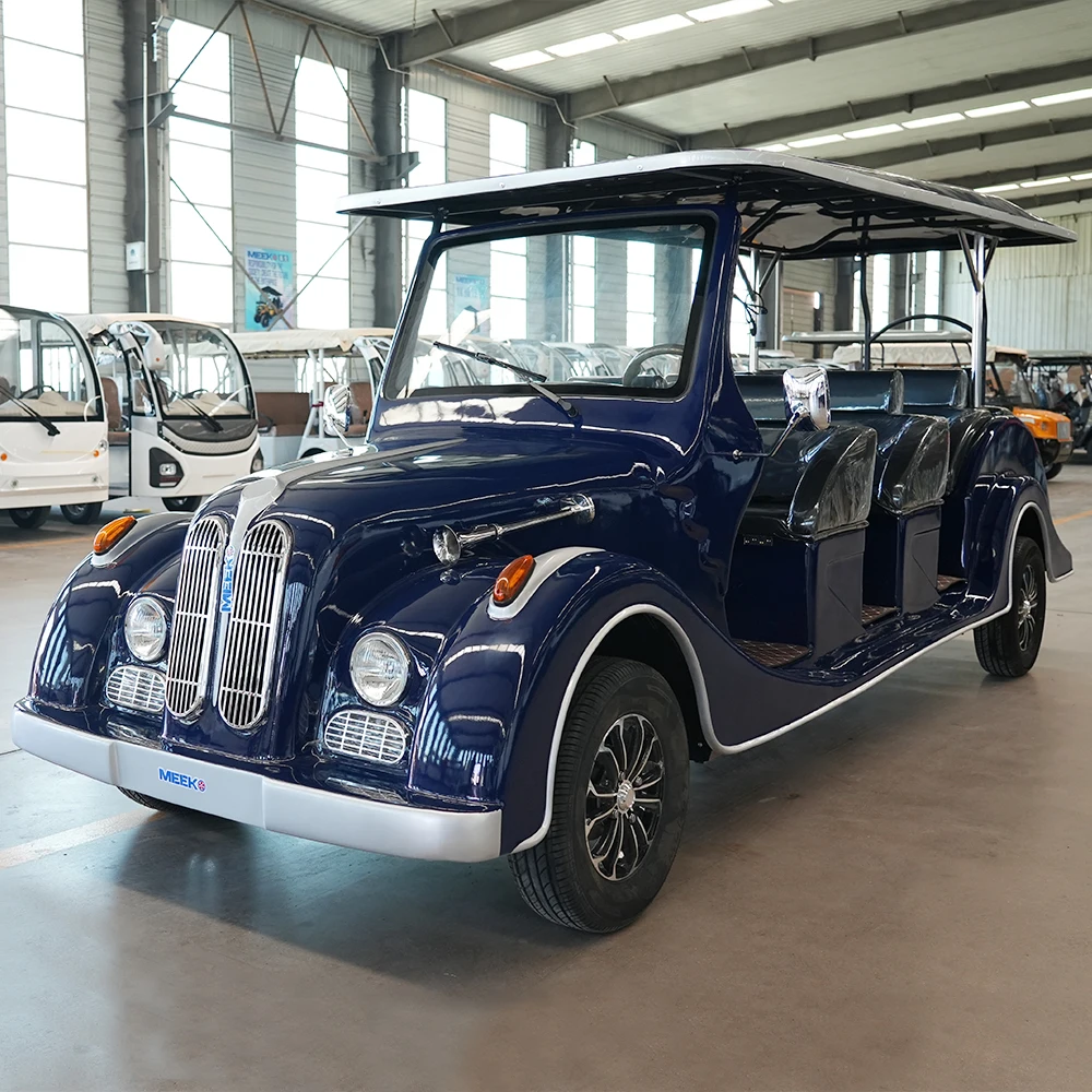 Retro-style 8-seat Sightseeing Vehicle with 72V/100A Lead-acid Battery  CE Certified  Customizable for Hotel Shuttle Services