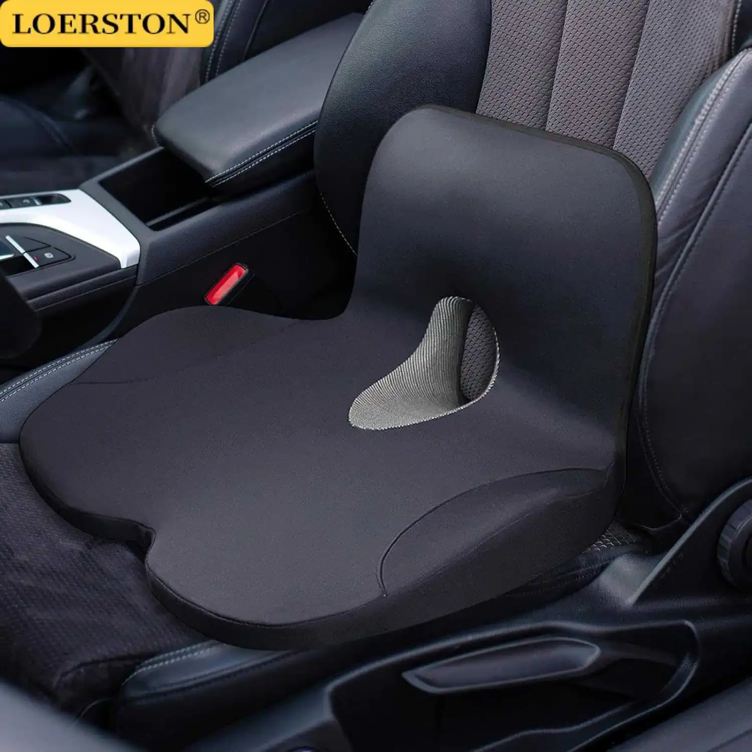 Memory Foam Seat Cushion Waist Back Support Pillow Set Orthopedic Ergonomic Coccyx Relief Hip Lumbar Pad for Office Chair Car