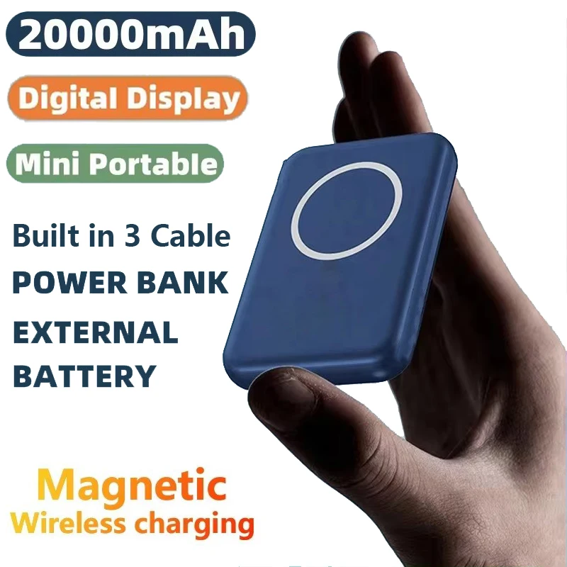 20000mAh Magnetic Power Bank Portable Wireless Magnetic Powerbank For iPhone 14 15 16 Pro Samsung External Battery Fast Charger