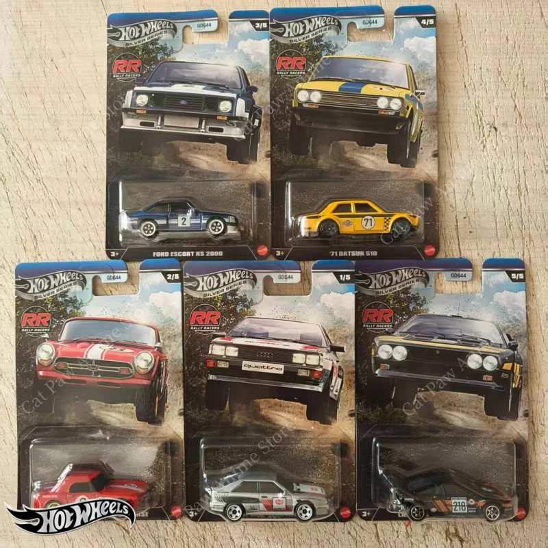 

Коллекционная машинка Hot Wheels Silver Series Rally Racers: Audi Quattro, Datsun 510, Ford Escort RS 2000 — литая модель для мальчиков