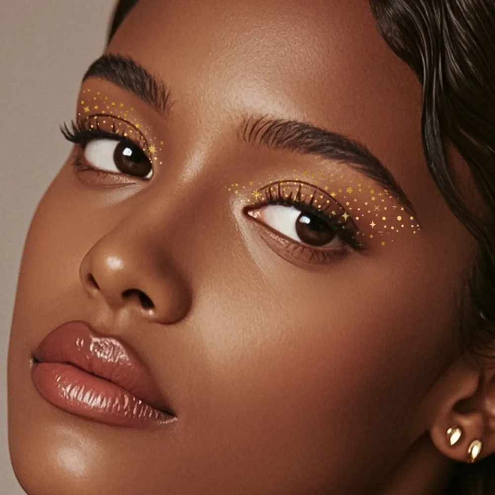 

DIY Bronzing Face Temporary Tattoo Star Dots Sparkle Eye Shadow Freckle Tattoo Convenient Long Lasting Face Tattoo Sticker