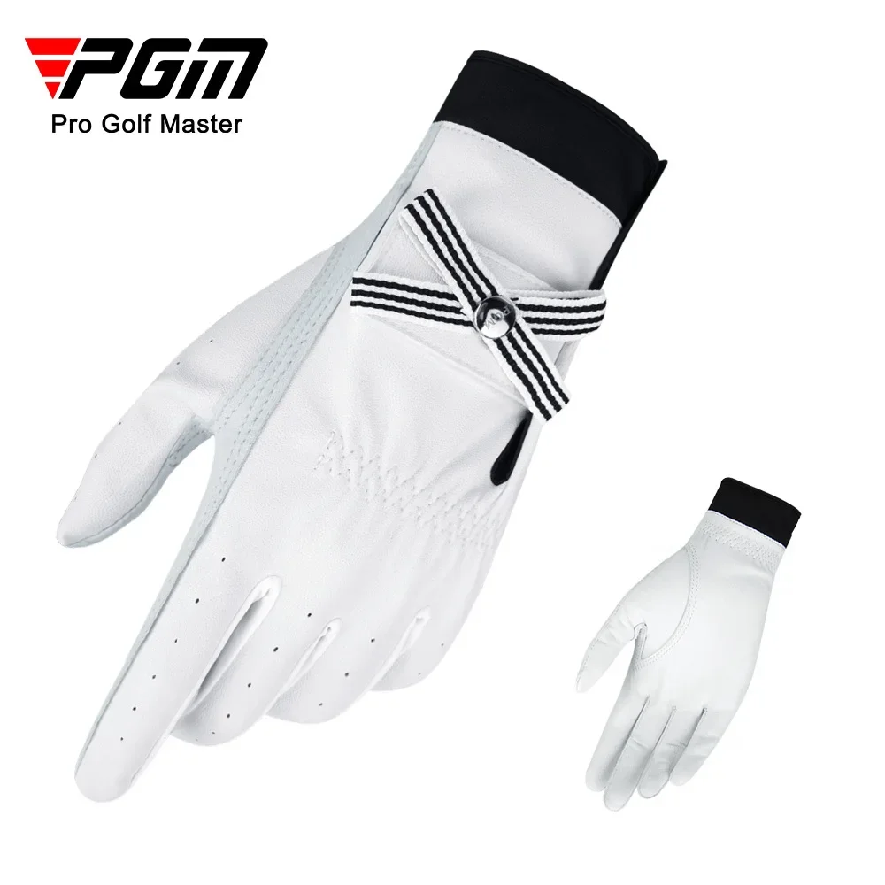 

PGM ST027 1Pair Golf Gloves Women With Mark Sheep Skin Breathable Genuine Leather Sport Gloves Anti-Slip Training Mittens