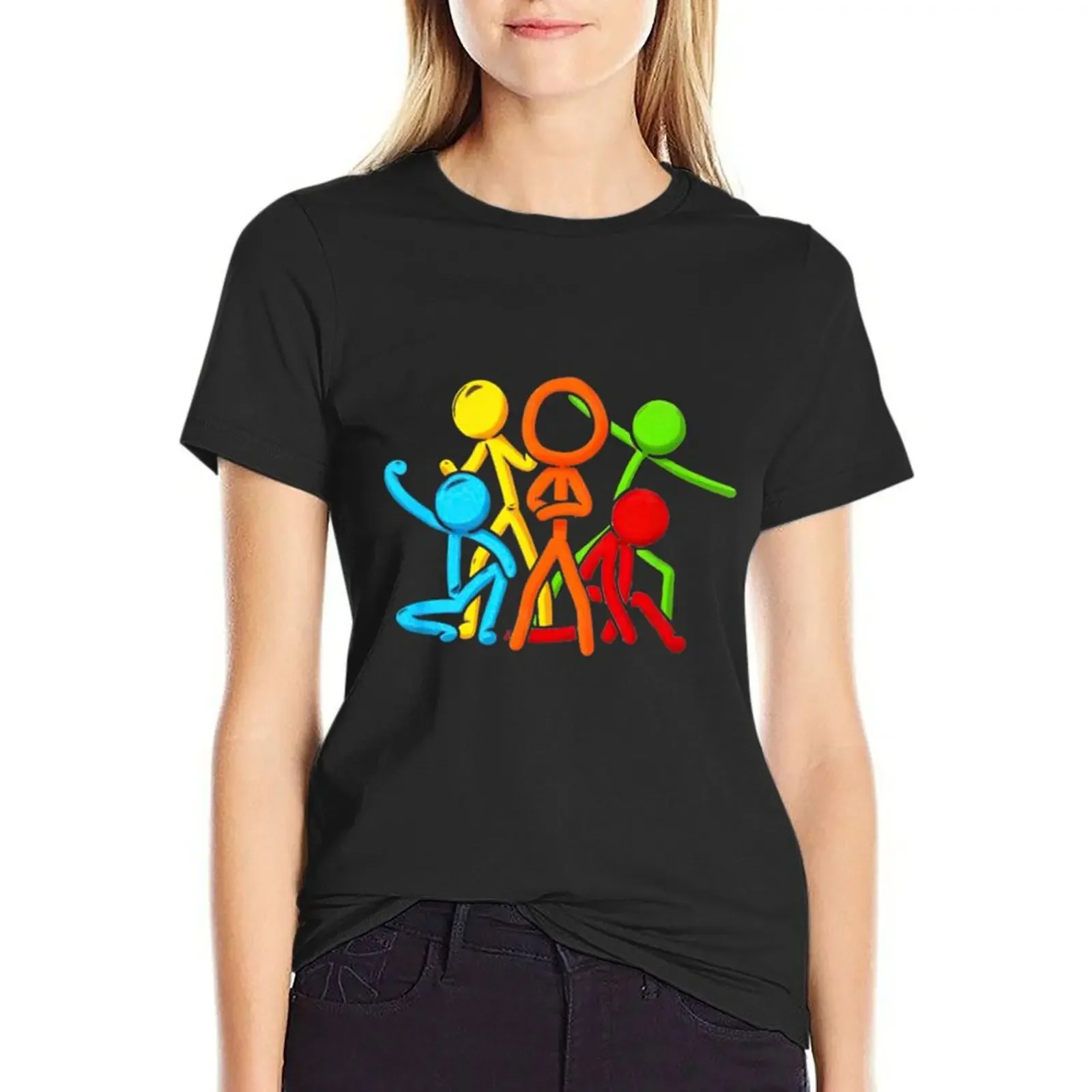 

Alan Becker Sticks Figting T-Shirt cute clothes customizeds blacks t-shirt dress for Women plus size