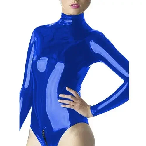

100% латексный темно-синий комбинезон, резиновый купальник Zentai, спортивная одежда, колготки для фитнеса, боди, размер S-XXL