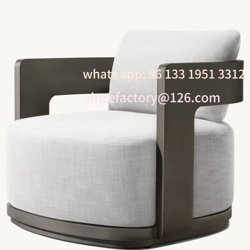 

Customizable Outdoor Simple Sofa Aluminum Alloy Courtyard Hotel Villa Outdoor Pomelo Solid Wood Rainproof Sunscreen Homestay Com