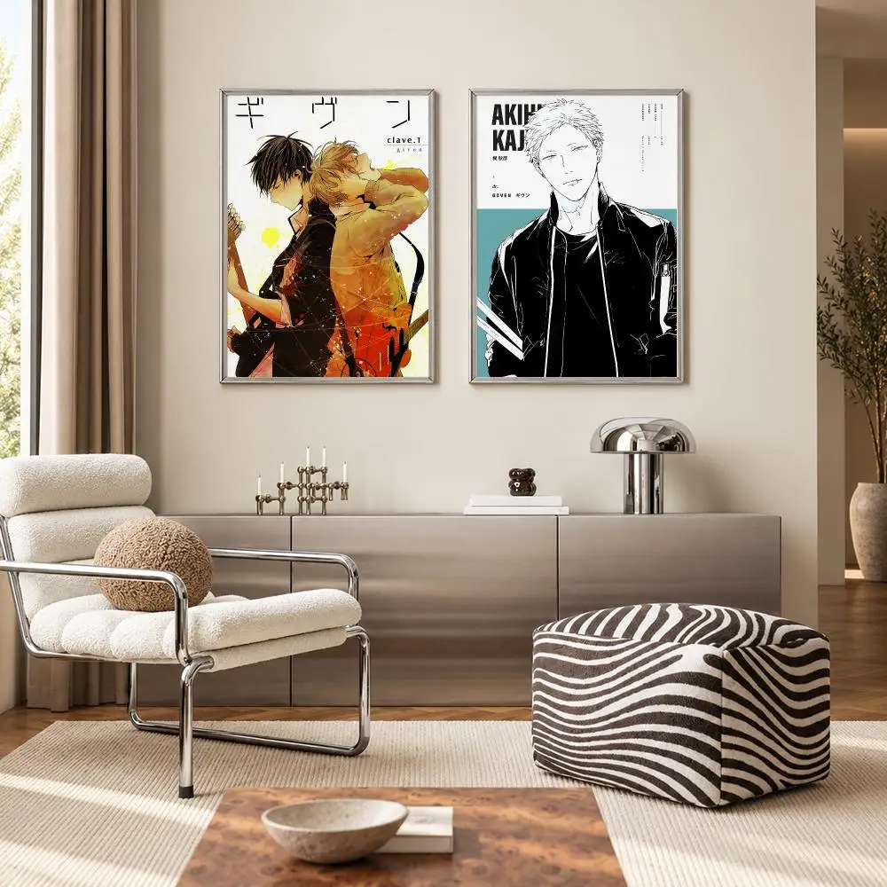 Romantic BL Anime GIVEN Poster Self‑Adhesive Waterproof PP Poster Coffee Bar Wall Art Home Decor