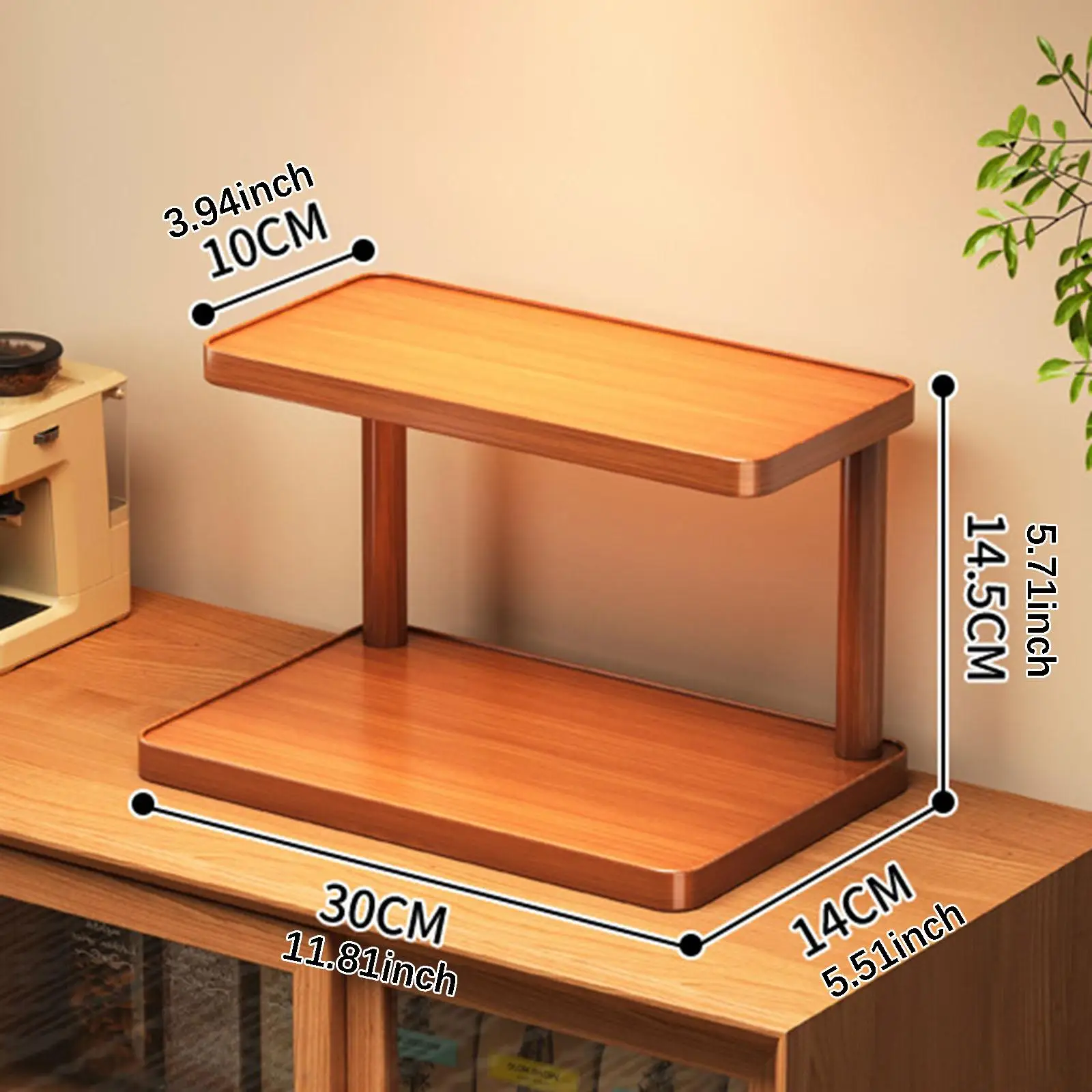 

Desk Shelf, Mug Storage Rack, Freestanding, 2 Tier, Stylish Desk Organizer,