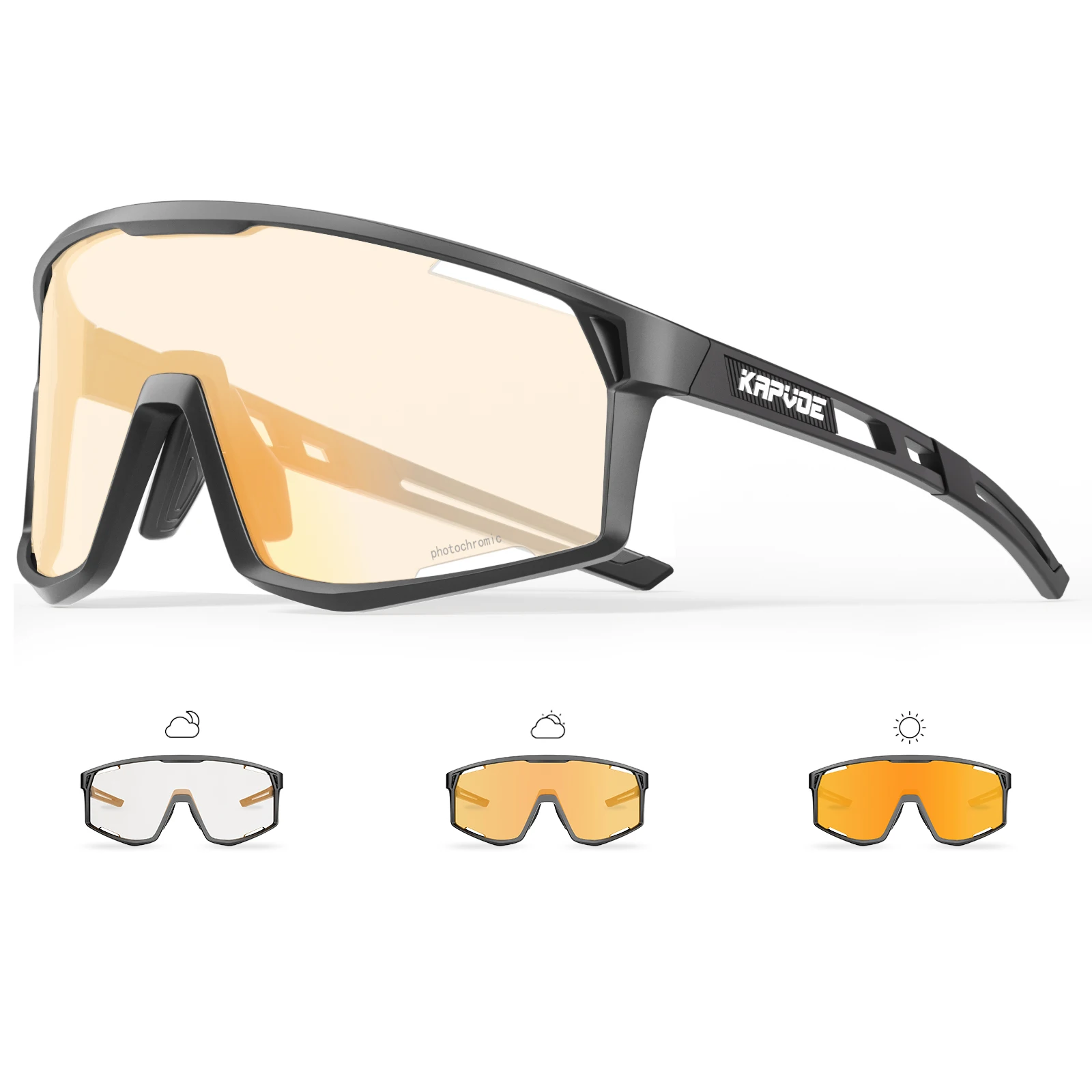 Kapvoe Nieuwe Outdoor Meekleurende Fietsen Zonnebril Mannen Vrouwen MTB Bril UV400 Fiets Brillen Sport Wandelen Racefiets Bril