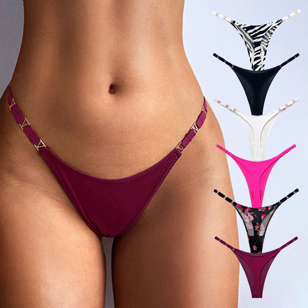 Damen Sexy High Cut Gstring Tangas Tback Unterwäsche Höschen, atmungsaktive Dessous Nachtwäsche, M XL Größen, Nylongewebe