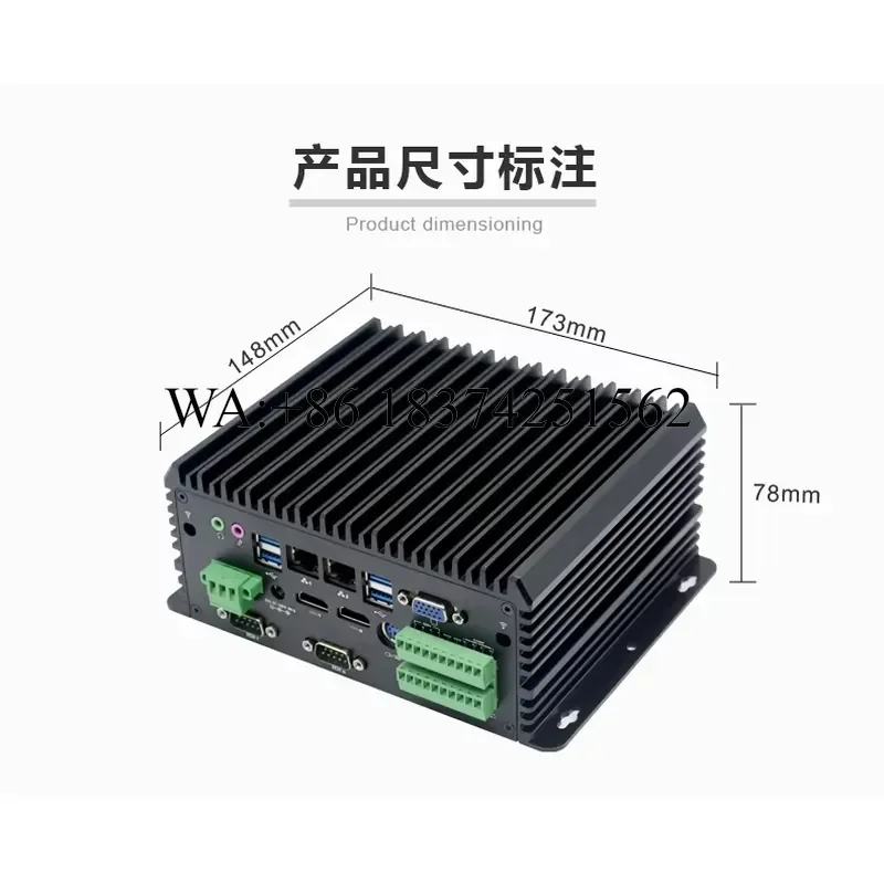 Wmwmnu Industrial Fanless Mini PC for Core i3-8145U i5-8265U i7-8565U Win 10/11 VGA HDMI 6 COM Dual LAN GPIO Computer