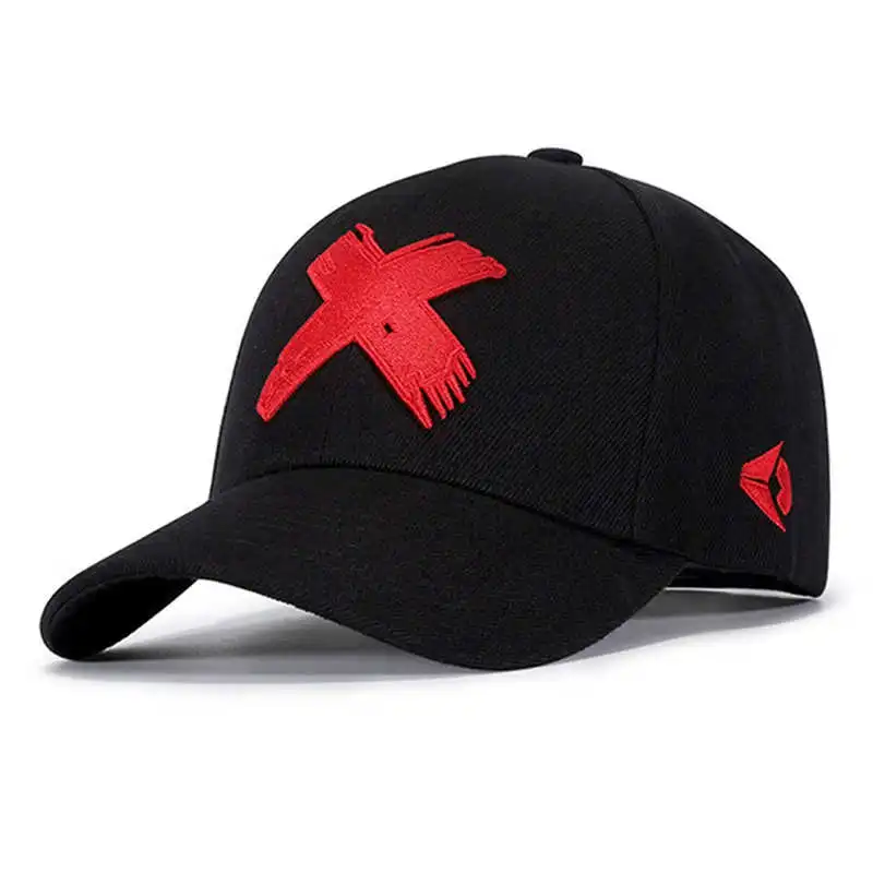 Fashion Embroidered X Letter Baseball Cap Adjustable Size Couple Hat Black Sun Hats Hip-hop Cap Tactical Snapback Hat Sombreros