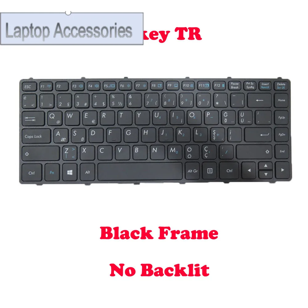F V138418DS1 V00 TR-RO 531087680959 Laptop Keyboard For GETAC S410 Turkey TR Black No Frame New