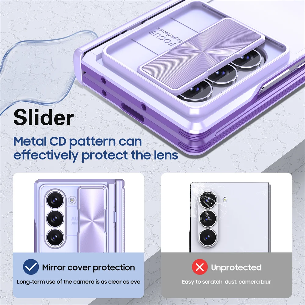 Transparent Phone Case with Hinge Protection For Samsung Z Fold 6 5 Fold6 Fold5 5G Shockproof Clear Acrylic Protective Cover