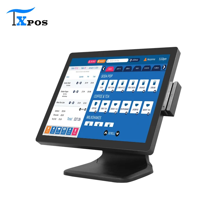 New 17-Inch High Definition 10-Finger Touch Display Black Metal Housing POS Monitor with USB Interface for Supermarket Checkout