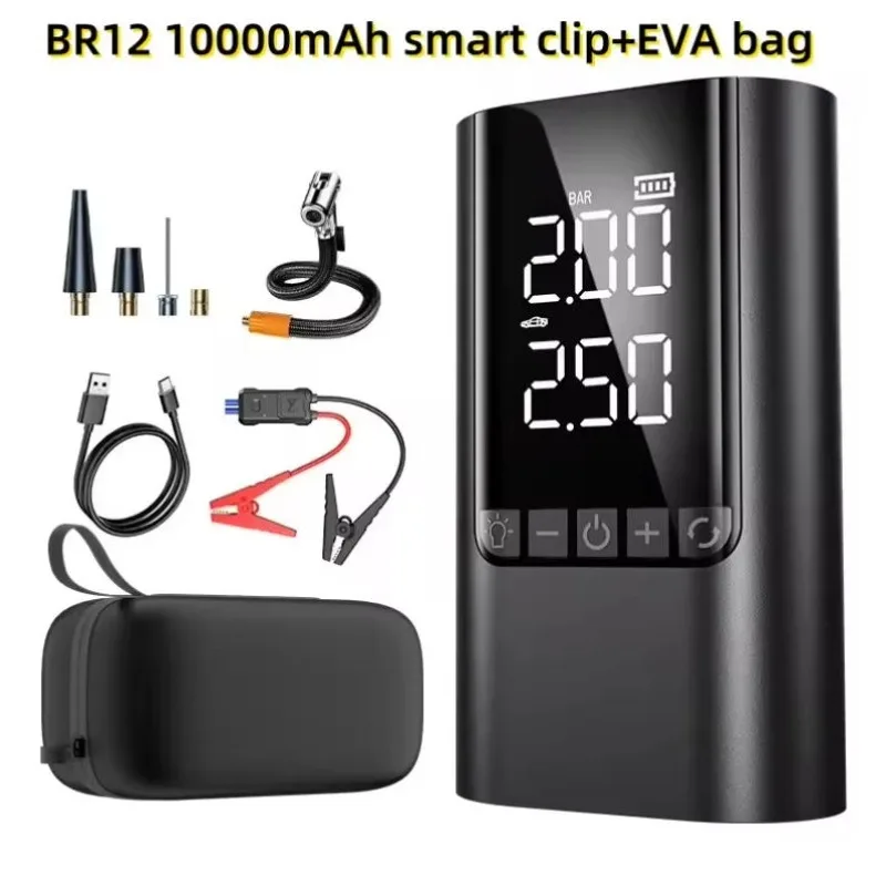 Podofo 4-in-1 Tragbarer Auto-Starthilfe 150PSI 6 Modi LED-Licht Auto-Reifenfüller Starthilfegerät Auto-Batterie Notfall-Booster Startvorrichtung