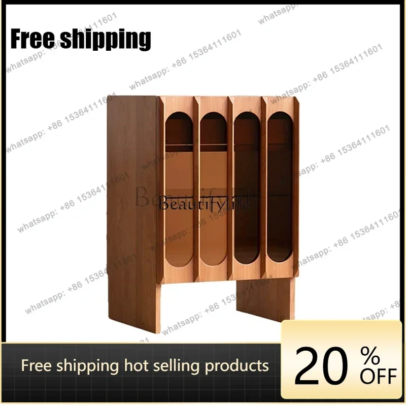Factory Direct French Retro Solid Wood Sweeping Robot Storage Cabinet Cherrywood Living Room Locker