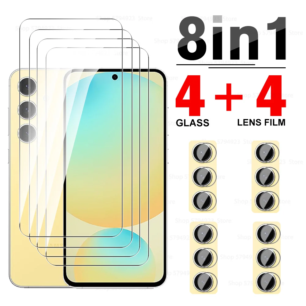 8in1 Screen Protector For Samsung Galaxy S24 FE 5G Camera Lens Tempered Glass Protective Film For samsung s24 fe S24FE s 24 fe