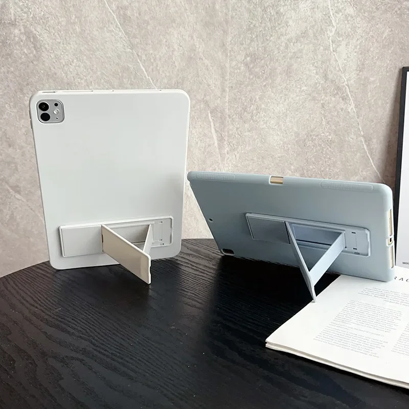 2025 New TPU Soft Case For iPad A16 11th Generation Solid Color+Bracket Capa For Air7 M3 Pro 11 13 12.9 Air 5 4 10th 10.9 Cover