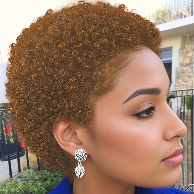 عابث قطع شعر مستعار شعر مستعار شعر مستعار بشري قصير الأفرو غريب مجعد الباروكات للنساء كامل آلة صنع شعر مستعار