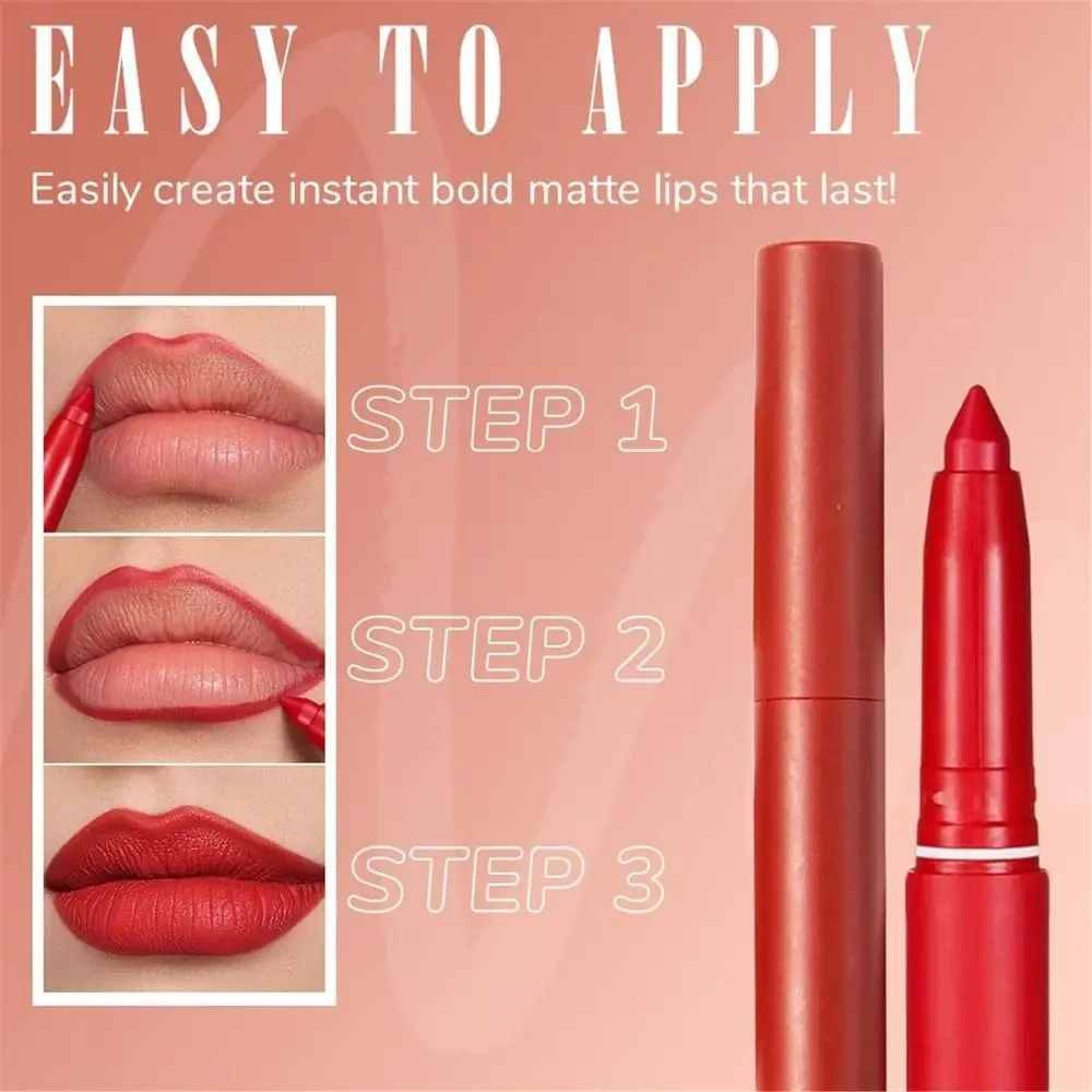 Roterende Matte Lippenstift Potloden Verscherpbare Non-stick Cup Lip Krijt Waterdichte Langdurige Lippenstift Lip Liner Pen Vrouwen Meisjes