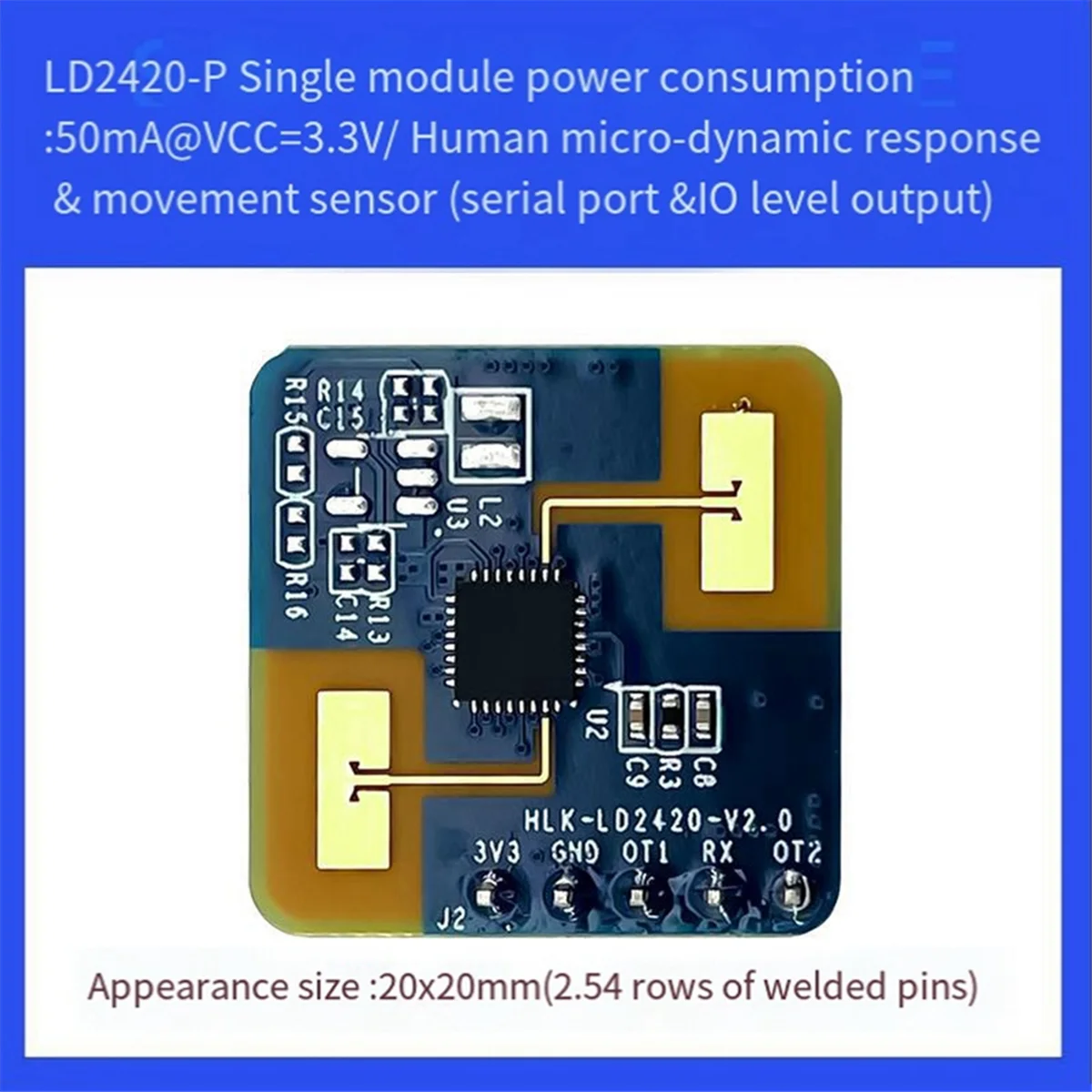 Eco-friendly 24G mmWave LD2420 Human Presence Radar Sensor Motion Detection Module