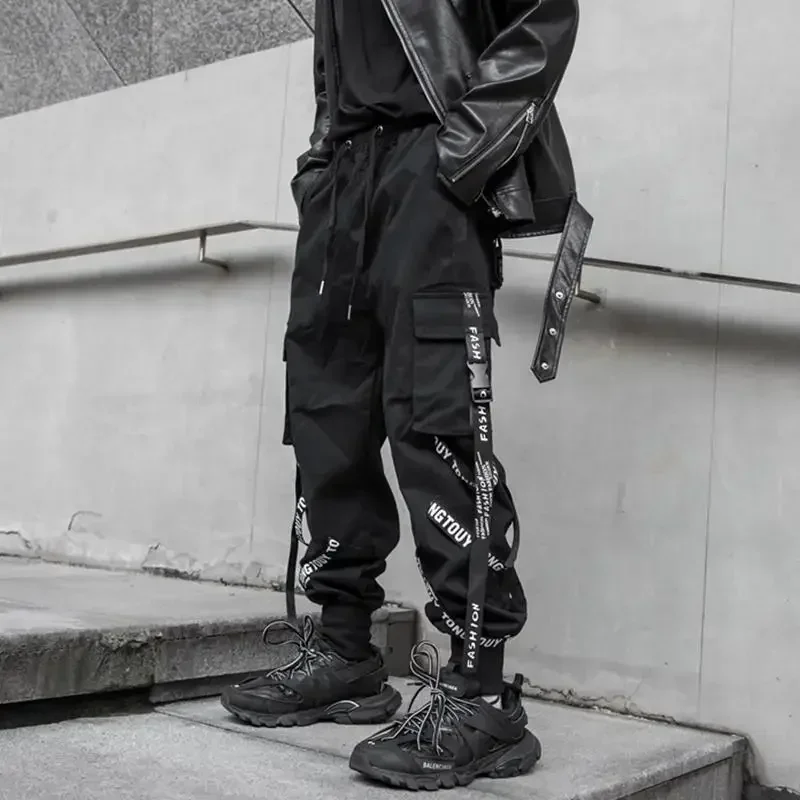 Trousers Man Street Stacked Cargo Pants For Men Black Autumn Hip Hop Cheap Big Size Clothing Y2k Baggy Luxury With Trend Unique