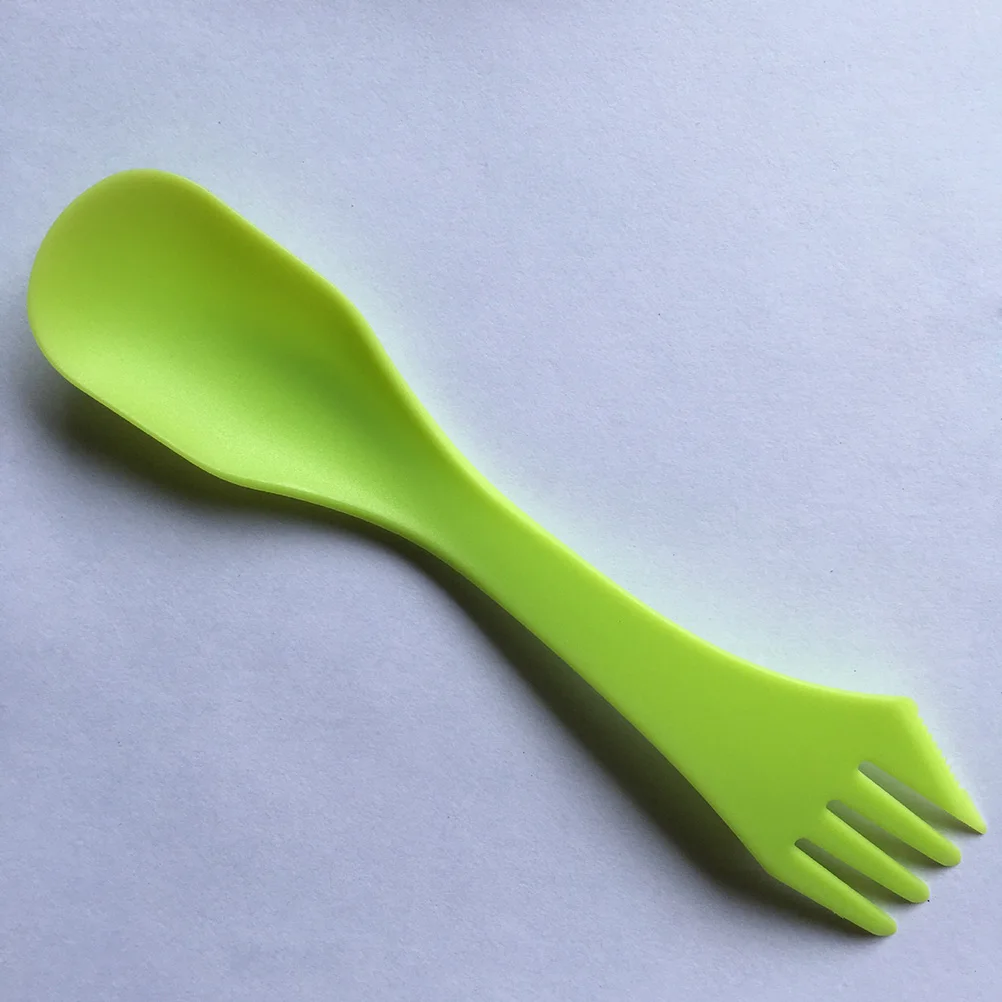 

10 Pcs Cutlery 3 in Utensil Spoon Fork Knife Travel Triple Camping Tableware Portable