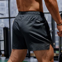 New Summer running shorts Men's sports jogging fitness shorts Gym training Quick-drying sports Zipper pocket male Cropped pants