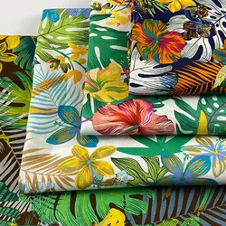 0.5M/1M/5M/3M Tropical Style Plant leaves Printed Poplin Fabric for garment 100% Cotton Fabric by the meter