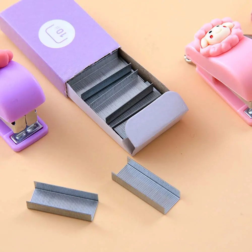 Metal Creative Student Supplies Mini Key Ring Pendant Cartoon Stapler Key Chain Stapler Binding Tools Mini Stapler