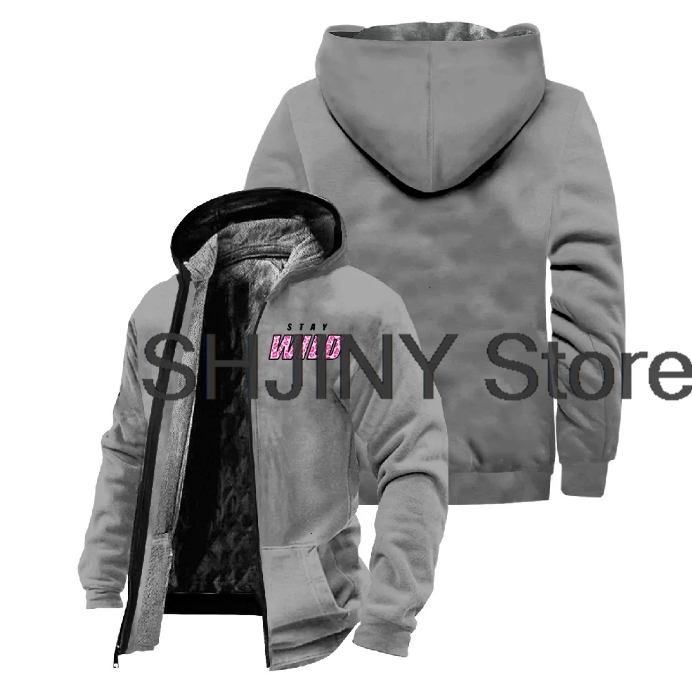 Ben Azelart Stay Wild Merch Jacket Parkas Women Men Zipper Hoodie Long Sleeve Streetwear Winter Coat Fashion Clothes