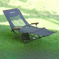 Foldable Camping Chair Ultralight Deck Chair Sun Beach Lounger with Footrest Adjustable Backrest for Outdoor Fishing Barbecue