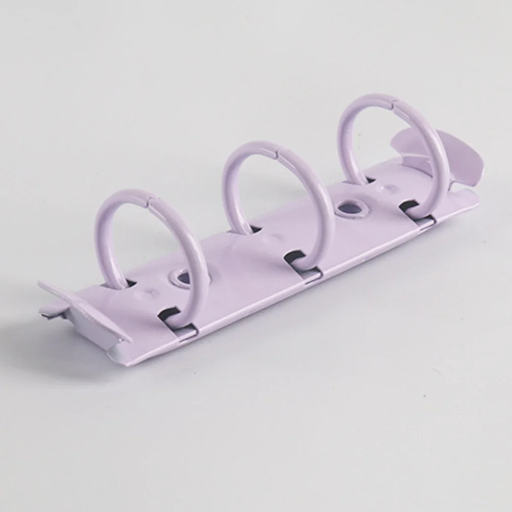 

3pcs Metal Ring Binder 3-Hole File Folder For Home Office School Lightweight Portable Button Fastening Stationery Supply