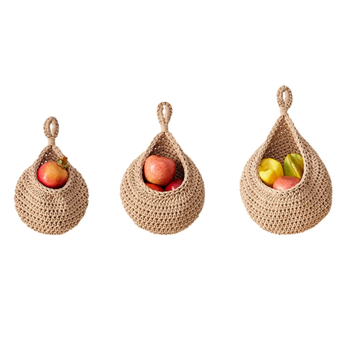 

Hand-Woven Wall-Hung Vegetable and Fruit Basket Receptacle Container Wall-Mounted Plant Storage in Kitchen Garden