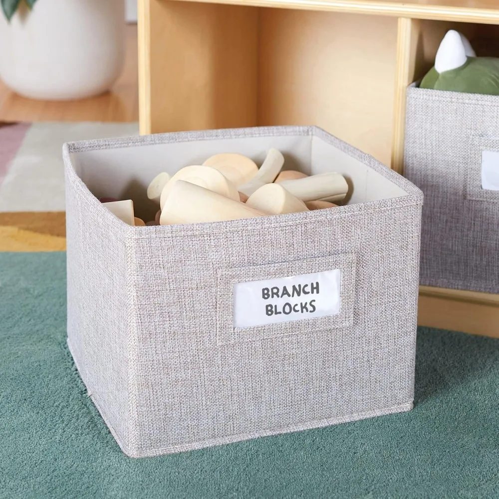 Dollhouse Bookcase - Natural: Kids' Wooden Organizer Shelves with Removable Storage Bins for Books, Dolls, and School Supplies