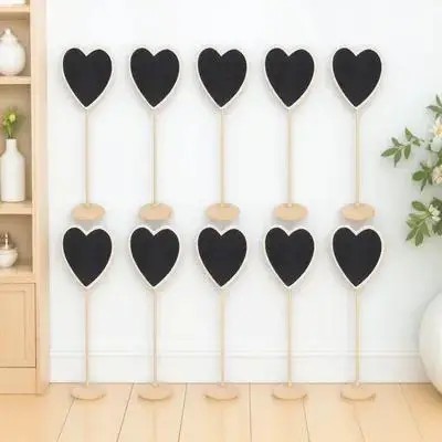 

10pcs Mini Chalkboard Sign Wooden Message Board Small Blackboard Flower Card Arrangement Home Office Hotel Restaurant Bar Usage