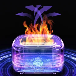 RGB Flame Aroma Diffuser Humidifier USB Desktop Simulation Night Light Aromatherapy Purifier Air for Bedroom With 7 Colors