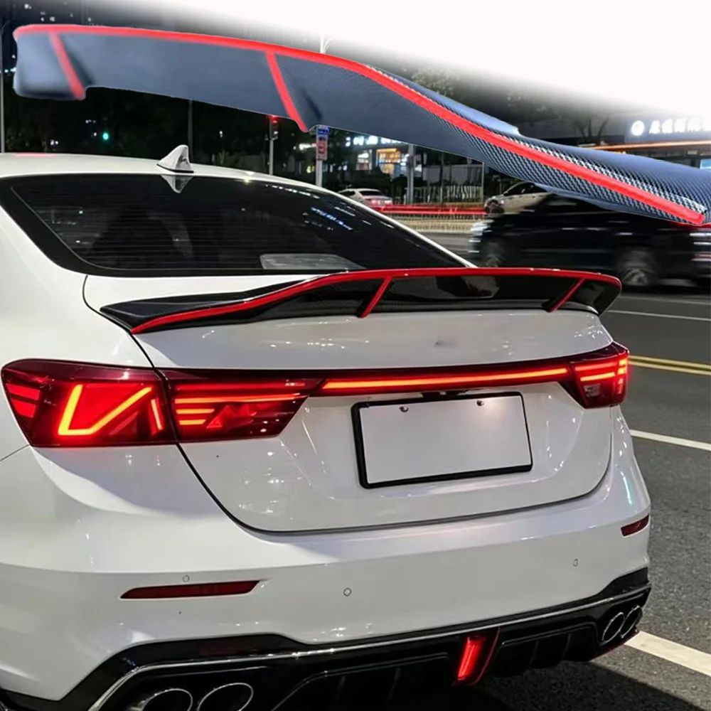 

Suitable for the 2019-2023 Kia K3 tail wing 100% pure carbon fiber rear trunk lip cover R-type spoiler