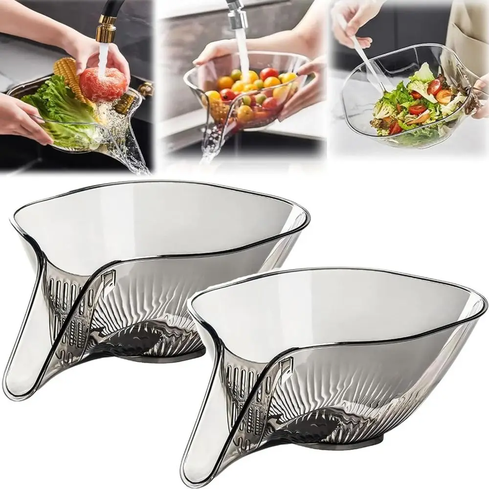 Multifunctional Drain Basket Drain Bowl Household Sink Vegetable Basin Kitchen Washing Fruit Plate Plastic